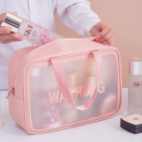 手紙ポータブル大容量化粧品バッグ旅行ポータブルつや消し透明 PVC トイレタリーバッグ化粧品収納袋