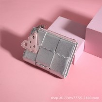 2024 新オリジナルビスケット織りショート財布複数のカードスロット小さな絶妙なシンプルなドキュメントバッグ小銭入れ女性