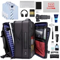 男性用大容量バックパック、拡張可能な旅行ビジネスコンピュータバッグ、ファッショナブルな多機能出張バックパック