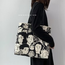 2024 新しいヨーロッパスタイルイン怠惰なスタイル大容量キャンバスバッグ女性のショルダー学生文学シンプルなショッピングバッグ