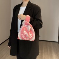 ニットウールハンドバッグ韓国スタイル多用途カジュアルニットガールラブハンドバッグバケット