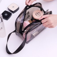 旅行化粧品バッグ透明 PVC トイレタリーバッグ女性のポータブルインスタイルスーパーホット防水大容量化粧品収納袋