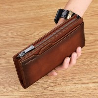 財布 メンズ 長財布 メンズ財布 盗難防止 ブラッシュウォレット 免許証バッグ 牛革 大容量財布