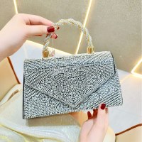 宴会用の新しいダイヤモンドがちりばめられたハンドバッグ、ダイヤモンドがいっぱい、パールバッグ、KTVプリンセスバッグ、ワンショルダークロスボディディナーバッグ