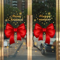 新しい漫画クリスマスステッカー窓装飾窓壁ステッカーガラスフィルム静電ステッカー