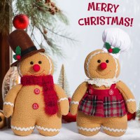 クリスマスジンジャーブレッドマン人形パーティーデコレーションかわいい休日の装飾品漫画シェフジンジャーブレッドマン人形