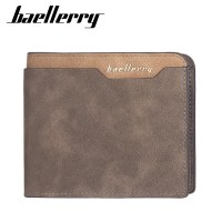 Baellerry メンズ新しい財布ショートスタイルファッションシンプルなオープン財布薄いソフトレザー小銭入れ卸売
