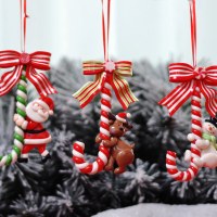 クリスマス用品柔らかい粘土サンタクロース雪だるま小さな松葉杖パン土ぶら下げ飾りクリスマスツリーの装飾装飾用品