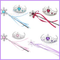 プリンセス エルサ アナ チルドレンズ クラウン マジックワンド フローズンクラウン マジックワンド スノーフレークワンド