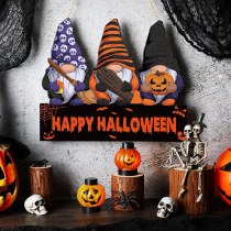 ハロウィーンリストドワーフドアハンギングラック木製の装飾ハンギングハロウィーンロゴポーチファミリーウォールファームハウス