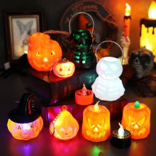 ハロウィーンパンプキンランタン電子キャンドルランタンスイングヒントのヒントライトナイト照明ゴーストフェスティバル装飾プライベートプライベートプライベートプライベート
