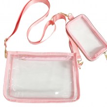 PVC クロスボディバッグ女性用透明ゼリーバッグ香港スタイルのトレンディな PVC 透明ショルダークロスボディバッグ男性用