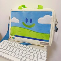 新しいコンピュータデスクトップパターンニッチ デザイン ラップトップバッグ大容量スプライシングショルダーポータブルクロスボディバッグ