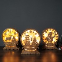 新しいクリスマス用品 LED 照明装飾品木製装飾ライトパーティー新年ホリデーの雰囲気の小道具