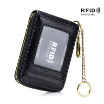 外国貿易人気女性用カードホルダー絶妙な rfid 本革多機能メンズアコーディオンカードホルダー銀行カードホルダーキーホルダー
