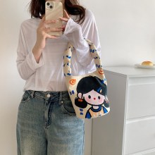 かわいい女の子バケツバッグクロスボディクリエイティブ面白いショルダーバッグ学生弁当イラストレーターオリジナルパターン