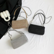 ダイヤモンドバッグ、メタルスパンコール、ダイヤモンドとラインストーンがいっぱい、団子バッグ、脇の下バッグ、女性用のハイエンドフラッシュダイヤモンドバッグ