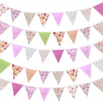 新しい綿の三角吊り旗、子供の誕生日パーティーの装飾ペナント、赤ちゃんの写真撮影の背景の結婚式の旗