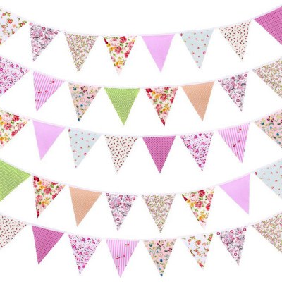 新しい綿の三角吊り旗、子供の誕生日パーティーの装飾ペナント、赤ちゃんの写真撮影の背景の結婚式の旗