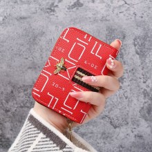 女性用韓国カードホルダー、コンパクト、消磁防止、盗難防止、多機能カードホルダー、学生用大容量マルチカードスロット小銭入れ、女性用