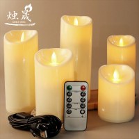 USB充電電気キャンドルランプ揺れるキャンドルライトシミュレーションプラスチック製の偽のキャンドルウェディングレストラン告白ストリートライト