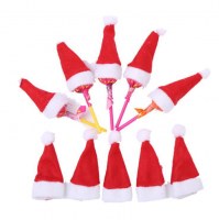 ロリポップクリスマス帽子キャンディークリスマス装飾ミニクリスマス帽子不織布小さな帽子クリスマス帽子クリスマス帽子ギフト