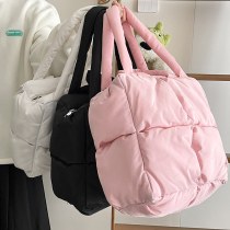 レディース 秋冬新作バッグ、韓国版、大容量コットンバッグ、おしゃれで多用途なショルダーバッグ、ダウンバッグ、手持ちトートバッグ