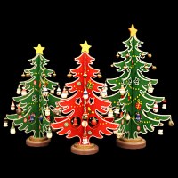 クリエイティブクリスマス装飾木製クリスマスツリー DIY 手作り 3 ピースクロスツリー窓装飾小道具