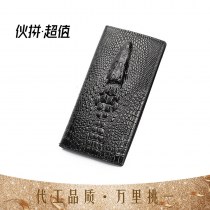 メンズ クロコ ダイル柄長財布 大札入れのカスタマイズビジネスウォレット