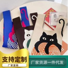 ニットギフトバッグ大容量トートバッグウールバッグランチボックスポータブルバッグ