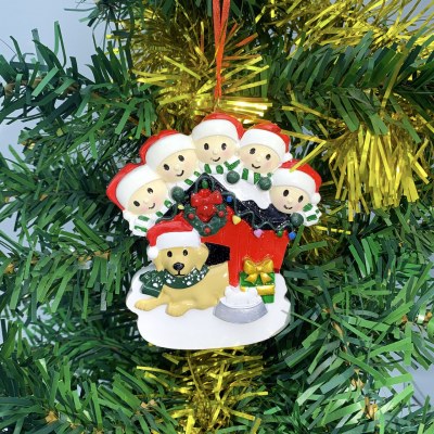 2025 新しい家族とペットの犬のクリスマスツリーの装飾伝統的な兄弟姉妹のクリスマスハンギング