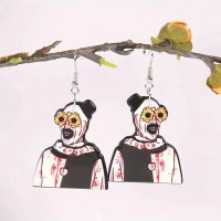 ハロウィンホラーブラッディピエロデザイン危険イヤリング漫画パーティースタイルアクリルジュエリーゴーストフェスティバルイヤリング