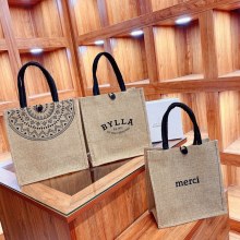 ポータブルリネンバッグアマゾン漫画クリエイティブプリントポータブル織バッグ韓国スタイルのシンプルな学生ショッピングバッグ