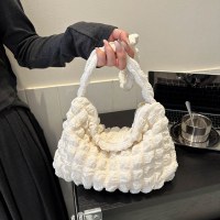 プリーツ大容量ファッション韓国スタイルショルダーバッグ女性の 2024 新しいスタイル西洋スタイルシンプルな無地脇の下バッグトートバッグ
