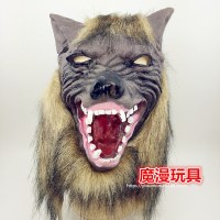 ハロウィンマスクホラー悪魔仮面舞踏会小道具オオカミヘッドフードのフルセット