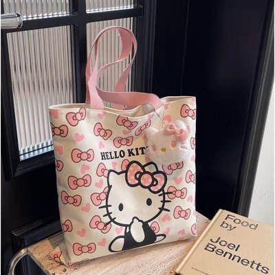 日本のkt猫漫画キャンバスバッグ小さな新鮮なショルダーバッグ学生クラスのポータブルキャンバスバッグ