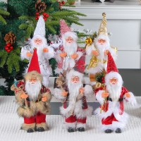 クリスマスデコレーション 9インチ サンタクロース スタンディングオーナメント クリスマスツリー抱き人形 ウィンドウ装飾小道具