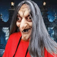 イースターハロウィンシミュレーション魔女マスクエスケープルームお化け屋敷女性ゴーストヘッドギアパーティーホラー魔女小道具