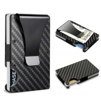 カーボンファイバーカードホルダー RFID メンズメタルウォレットアルミニウム合金ミニマリストタクティカルウォレット