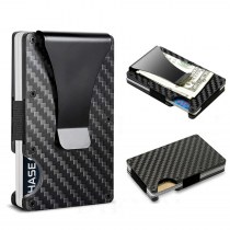 カーボンファイバーカードホルダー RFID メンズメタルウォレットアルミニウム合金ミニマリストタクティカルウォレット