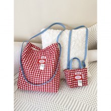 女性用ショルダーバッグ、多用途大容量クロスボディバッグ、小さな新鮮なチェック柄ミニバッグ、クロスボディ携帯電話バッグ