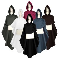ハロウィンコス服ヨーロッパレトロ中世騎士マントミッドレングスフード付きマントマント