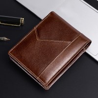 本革メンズ財布RFID耐磁性盗難防止ブラシレトロオイルワックス牛革財布