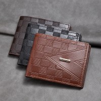 メンズ財布、ショートビジネスウォレット、若者と中年の横型スタイル、軽い高級マルチカードスロットカードホルダー小銭入れ