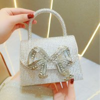 新しいファッショナブルな社交家バンケットバッグウォーターダイヤモンドフルダイヤモンドイブニングバッグシルクサテンショルダーメッセンジャーバッグ