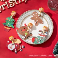 クリスマスカード クリスマスパーティーデコレーション メッセージ紙 漫画サンタクロースツリーカード紙 クリスマスロリポップ紙カード