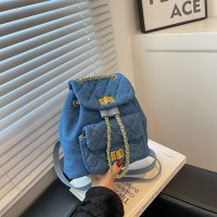 デニムバックパック女性の新しいファッション多用途菱形小さなバックパック夏のカジュアル旅行バックパック