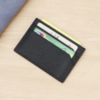クロス柄牛革カードバッグ、純正カードホルダー、シンプルビジネスホテル会員証