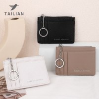 2024 新クロスパターンカードホルダー薄型女性韓国スタイルミニキーホルダーマルチカードスロットハイエンド小銭入れ