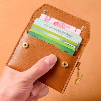女性用超薄型カードホルダー、コンパクトなミニキーホルダー、一体型小銭入れ、シンプルなIDカードホルダー、多機能名刺ホルダー